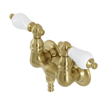 Kingston Brass AE35T7 3-3/8 Inch Wall Mount Tub Faucet, Brushed Brass AE35T7
